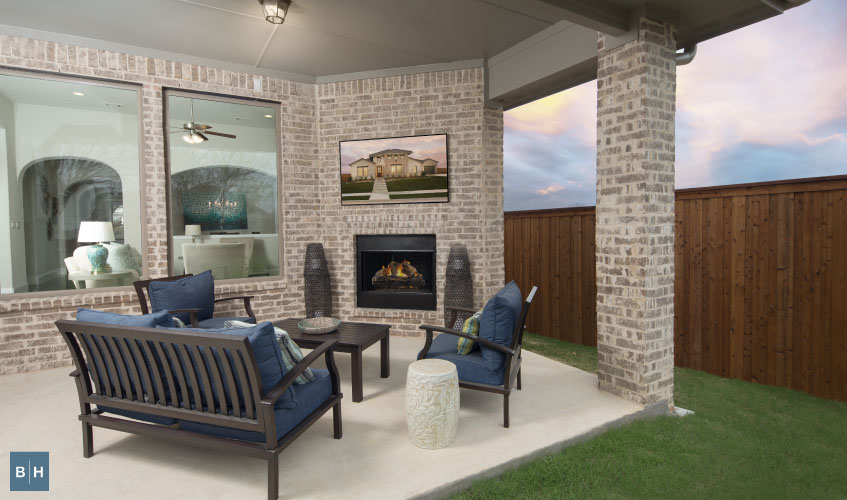 Patio with stylish decor
